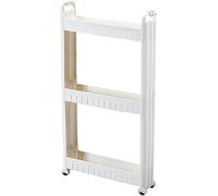 Carrello di Stoccaggio 3 Livello 10cm Carrello Portaogtti Scaffale con Ruote Carrellino Salvaspazio per Cucina Bagno ria Sli Stretti Bianco (Size : 3 Layers Heighten)