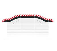 Carrera Cars 20020602 Red/White Outside Shoulder (x3) & End Piece (x2) for Pit Lane-1:24, Black