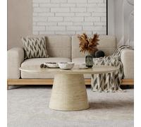 Carrera Coffee Table - Oval - Travertine Beige Engineered Marble