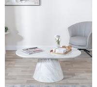 Carrera Coffee Table - Oval - White Marble