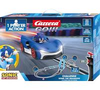 Carrera GO!!! Challenge 20068001UK Sonic - GO!!! 1 Player Single Lane Slot Racing Track With UK Plug, For Children From 6 Years And Adults,1:43 Scale, 6 Metres, With Sonic