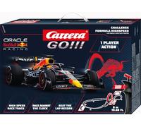 Carrera GO!!! Challenge 20068002 Formula High Speed - GO!!! 1 Player Single Lane Slot Racing Track With UK Plug, For Children From 6 Years And Adults,1:43 Scale, 6 Metres, With Max Verstappen