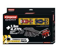 Carrera GO Forumla Racer Slot Car Racetrack Extension Pack 1:43 Scale Add On Accessory Includes 4.27-ft of Track, Tunnel, and 2 Cars