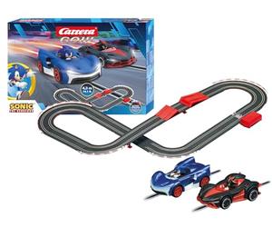Carrera GO!!! Sonic The Hedgehog Battery Operated Slot Car Racing Track Set, 4.3 m Race Track with 2 Cars, Includes Hand Controller, Jumping Track and Batteries,Children from 6 Years and Adults