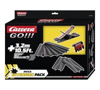 Carrera GO!!! Track Extension Pack Mega 3.2 Metres Additional Track With 7 Straights, 2 Narrow Sections, 1 See Saw Section & 1 Tunnel, Compatible With All Slot Racing Tracks