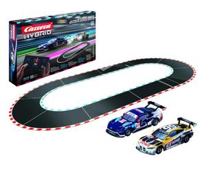 Carrera Hybrid Hyperdrive Fury, New Generation Racing Fun, With Ford Mustang No.64 and BMW GT3 No.99, 1:50 Scale, Hybrid Tech with AI Support, Control via Smartphone App, Suitable For 10 Years+