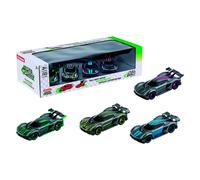 Pull & SPEED Carrera Hypercars Pack of 4 Vehicles with Pull-Back Motor, Scale 1:43, Includes 4 Neon Hypercars, Green, Yellow, Blue & Pink, from 3 Years
