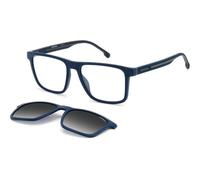 Carrera Man CA8061/CS 4NZ/WJ Sunglasses Injected Blue / opaque Grey Squared Polarized Clip-on