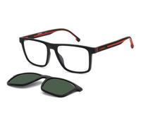 Carrera Man CA8061/CS BLX/UC Sunglasses Injected Black-opaque Green Squared Polarized Clip-on