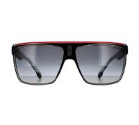 Carrera Shield Black Crystal White Red Dark Grey Gradient Sunglasses