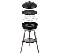 Carri Chef 40 BBQ QR, Portable Gas BBQ Grill, Ceramic GreenGrill Coating, 39cm Grid, Dual Height Legs, Dome Lid with Thermometer, Storage Bag Included