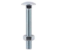 TIMCO BZP Carriage Bolt with Hex Nut - M10 x 30 - Zinc - Box of 100