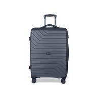 Carriall Smart Grey Groove Polypropylene Medium Luggage Bag for Travel | Suitcase/Trolley/Cabin Bag for Business Tour | 8 Spinner Wheels, Anti Theft & Inbuilt Weighing Scale | for Men & Women, Grey