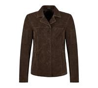 Carrie CH Hoxton Woman’s Real Suede Leather Classic Blazer Style Box Buttons Jacket Jennifer 8728 (UK, Numeric, 16, Regular, Regular, Brown)