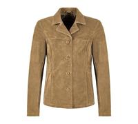 Carrie CH Hoxton Woman’s Real Suede Leather Classic Blazer Style Box Buttons Jacket Jennifer 8728 (UK, Numeric, 8, Regular, Regular, Beige)