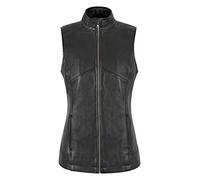 Carrie CH Hoxton Women’s Black Real Leather Longline Zip Waistcoat Hip Length Vest Gillet Dixie 3841 (18)