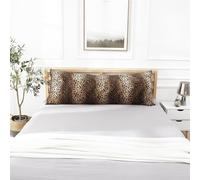 CARRIE HOME Leopard Cheetah 14x36 Long Body Pillow Cover, Soft Short Plush, Modern Animal Print, Brown, 14x36 inch, 1 Pack (No Pillow Insert)