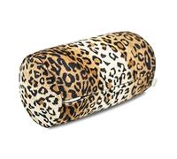 CARRIE HOME Leopard Microbead Neck Pillows Squishy Cylinder Bean Bag Pillow - 12x7 Inch Tiny Arm & Back Roll Pillow for Surgery, Travel, Airplane, Car - Support for Neck, Back, Arms, Legs and Knees