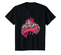 Carrie Prom Queen Blood & Flames Tattoo Style Logo T-Shirt, Youth, Black, Medium