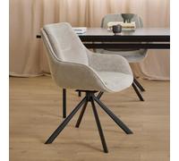 Carrie Swivel Dining Chair - Set of 2 - Sand Chenille Fabric