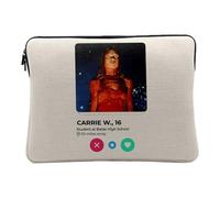 Carrie White Social Network Meeting Love 10 Inch Laptop Case for Computer and Tablet Linen Look Printed in France
