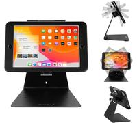 CarrieCathy iPad Desktop Anti-Theft Security Kiosk POS Stand Holder Enclosure with Lock and Key for iPad Mini 1-5, Flip and Rotate Design, Black