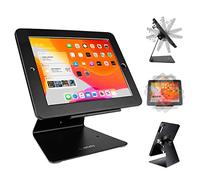 CarrieCathy iPad Desktop Anti-Theft Security Kiosk POS Stand Holder Enclosure with Lock & Key for Tablets iPad 2,3,4, iPad air, iPad air 2, iPad Pro 9.7", iPad 2017 & 2018, Flip & Rotate Design, Black