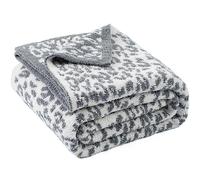 Carriediosa Leopard Throw Blanket 50" X 60", 400GSM Ultra Soft Microfiber Fuzzy Fluffy Reversible Cheetah Knitted Blankets Cozy Plush Lightweight and Warm Fall Throws for Couch, Bed, Sofa, Grey