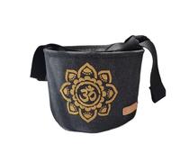Carrier Bag for Singing Bowl Canvas Crystal Bowl Bag Portable Singing Carry Cases Yoga Sound Bowls Handheld Bucket Meditation Musical Parts(Black 11-12 Inches)