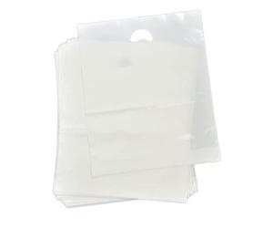 Carrier Bags - Clear Heavy Duty - 15" x 18" x 3" / 375mm x 450mm x 75mm - Pack of 100