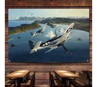 Carrier Strike in Norway in WW II Flag Banner Wall Chart Canvas Painting Fighter Jets Bombers Posters & Prints Wall Art Decoration Tapestry For Room, Classroom, Home, Bedroom,38X57 inches