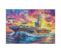 Carrier Sunset Jets Bright Sky Waves 300-piece Jigsaw Puzzle Bundle Family Puzzle Lovers Brain Training Mindful Activity Spring Creativity & Gift Giving 300 PCS