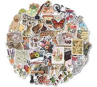 Carriere Vintage Stickers, 50 Scrapbook Stickers Vintage Diary Supplies, Waterproof Vinyl Decals for Planners Junk Journal