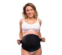 Carriwell Deluxe Adjustable Maternity Support Belt, Comfortable Maternity Belt with Underbelly Support Relieves Back Pain During Pregnancy, Breathable Black