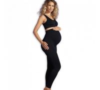 Carriwell Seamless Maternity Leggings | Soft, Breathable Fabric | Abdominal & Back Support | Non-Slip & Opaque | Perfect for Any Season & Sensitive Skin | Suitable for Fitness, black, L