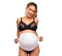 Carriwell Women Supportive Adjustable Pregnancy Belt, Comfortable Maternity Belt with Underbelly Support, Relieves Back Pain During Pregnancy, Breathable[White][Large/Xtra Large]