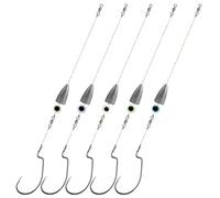 Carroll Rig Fishing Weight Set - Weedless Bass Fishing Rig for Soft Plastic Baits, Anti-Snag Design, Natural Bottom Hopping Action, Freshwater & Saltwater(Size:3/8oz)