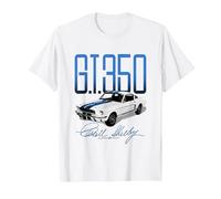 Carroll Shelby Auto White and Blue G.T.350 T-Shirt, Men, White, X-Large