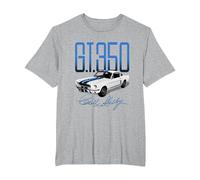 Carroll Shelby Auto White and Blue G.T.350 T-Shirt, Men's Big and Tall, Heather Grey, 4X Tall