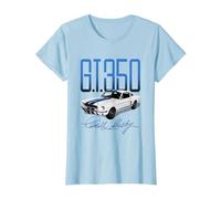 Carroll Shelby Auto White and Blue G.T.350 T-Shirt, Women, Baby Blue, Medium