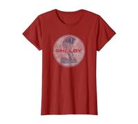 Carroll Shelby Full Color Cobra T-Shirt, Women, Cranberry Red, Medium