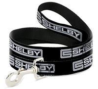 Carroll Shelby Pet Leash, Dog Leash, Carroll Shelby CS Shelby Racing Logo Block Black White, 6 Feet Long 0.5 Inch Wide