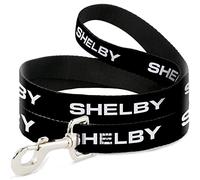 Carroll Shelby Pet Leash, Dog Leash, Shelby Text Only Black White, 4 Feet Long 1.5 Inch Wide