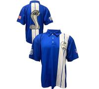 Carroll Shelby® Royal Blue Cobra Super Snake Polo Shirt - Officially Licensed
