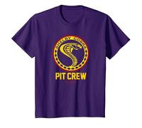 Carroll Shelby Vintage Pit Crew Badge T-Shirt, Youth, Purple, Large