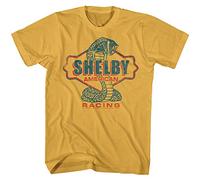Carroll Shelby Vintage Racing Cobra Snake American Race Car Adult T-Shirt Graphic Tee, Ginger, XL