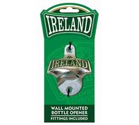 Carrolls Irish Gifts Ireland College Wall Mounted Bottle Opener With Green Shamrock Design