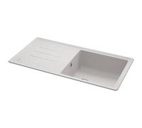 Carron Phoenix 970mm X 500mm White Matt Granite 1-Bowl Inset Kitchen Sink With Overflow And 2 Tap Holes
