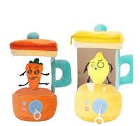 Carrot Blender Plush Toy, Cute Carrots Juicer Plush With Hidden Zipper Storage & Keychain Clip, Creative Desk And Gift, For Kids Girl Playhouse Parentend Accessories Play Toys(2pcs C)