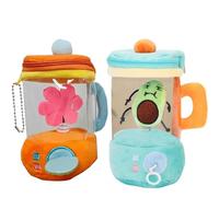 Carrot Blender Plush Toy, Cute Carrots Juicer Plush With Hidden Zipper Storage & Keychain Clip, Creative Desk And Gift, For Kids Girl Playhouse Parentend Accessories Play Toys(2pcs A)